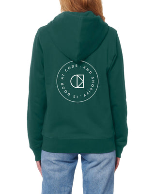 Code zipped hoodie - Glazed green